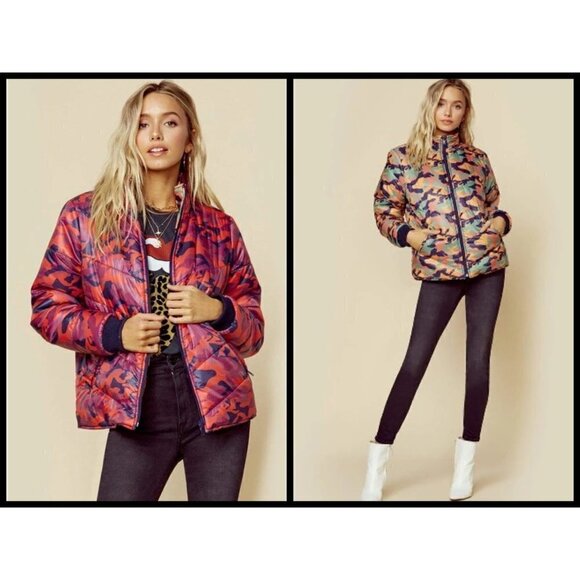 💕MOTHER💕 Two Faced Puffer Jacket Reversible Camo - Picture 4 of 16
